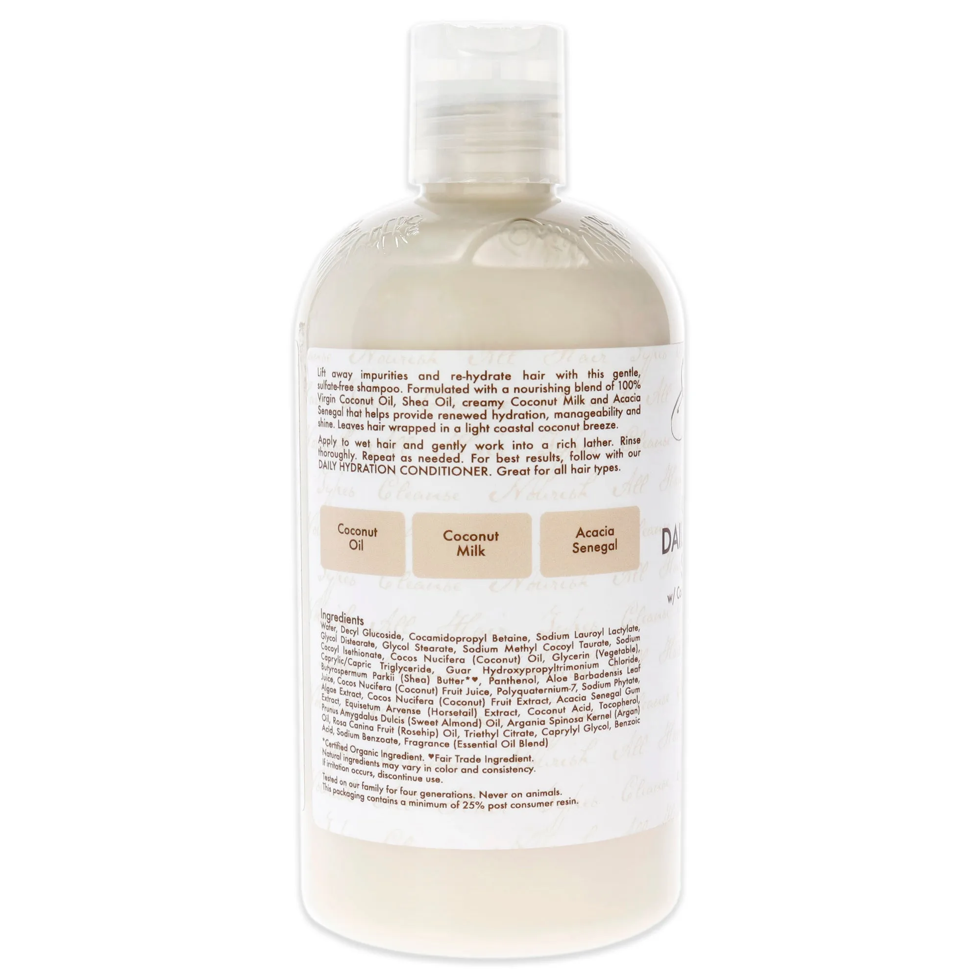 100 Percent Coconut Oil Daily Hydration Shampoo by Shea Moisture for Unisex - 13 oz Shampoo