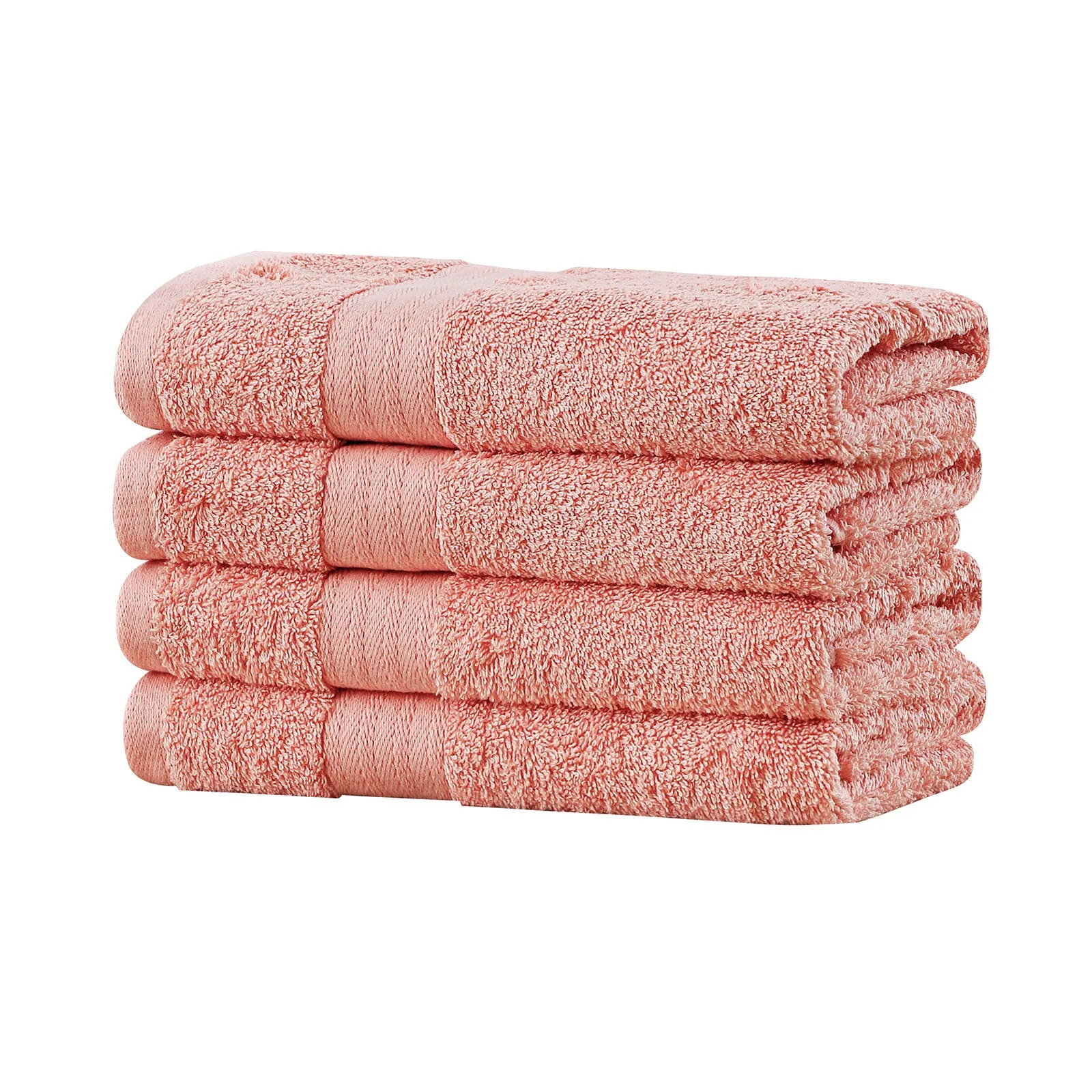 550GSM Absorbent Cotton Hand Towels Set of 4 - Coral Linenland