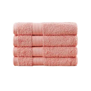 550GSM Absorbent Cotton Hand Towels Set of 4 - Coral Linenland