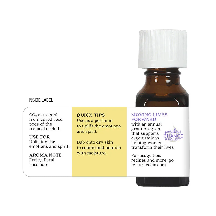 Aura Cacia Vanilla Essential Oil (In Jojoba Oil) - 0.5 FL. OZ.