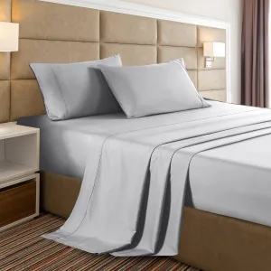 Casa Decor 2000 Thread Count Bamboo Cooling Sheet Set Ultra Soft Bedding - Single - Stonewash Grey