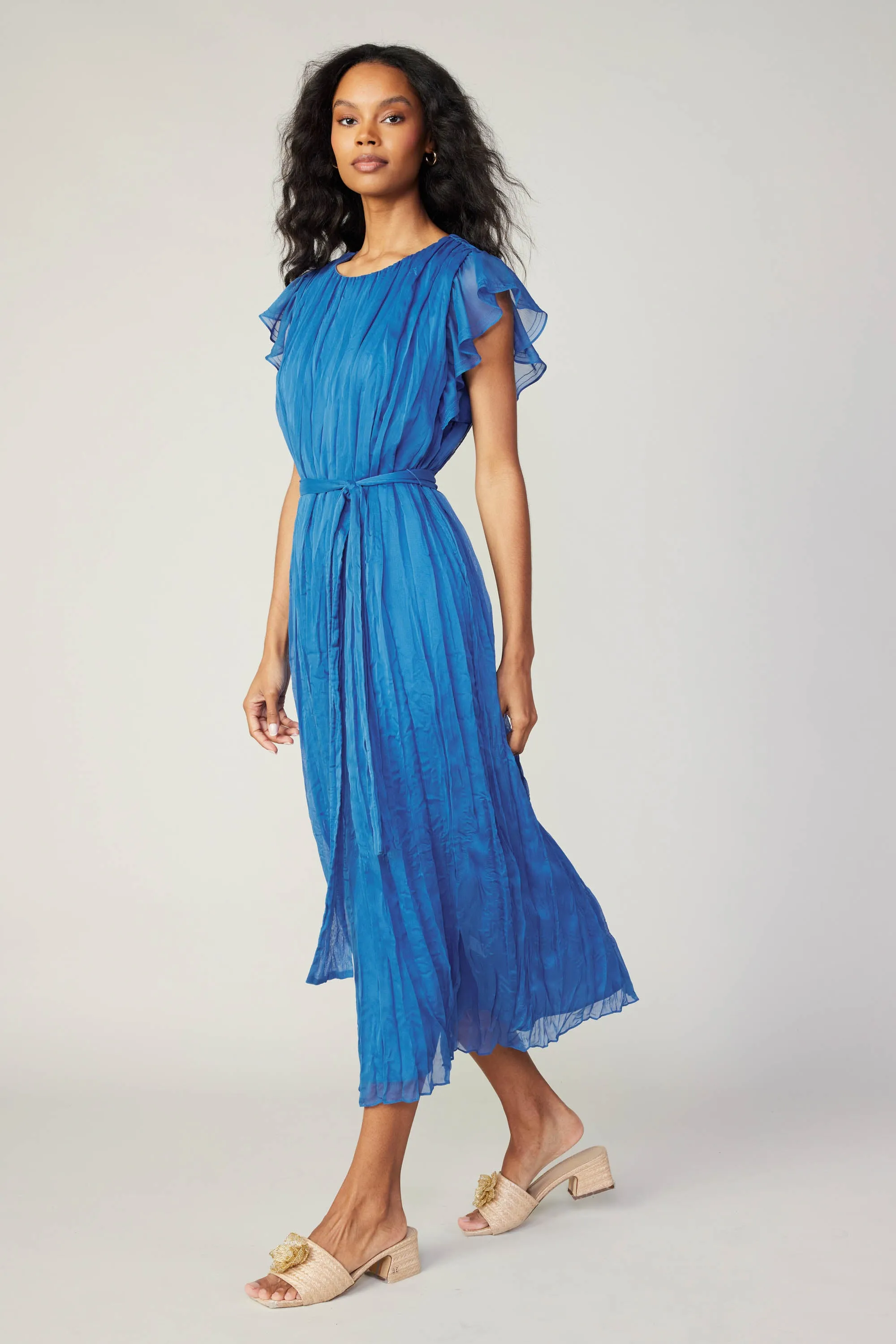 Crinkled Texture Flutter Dress