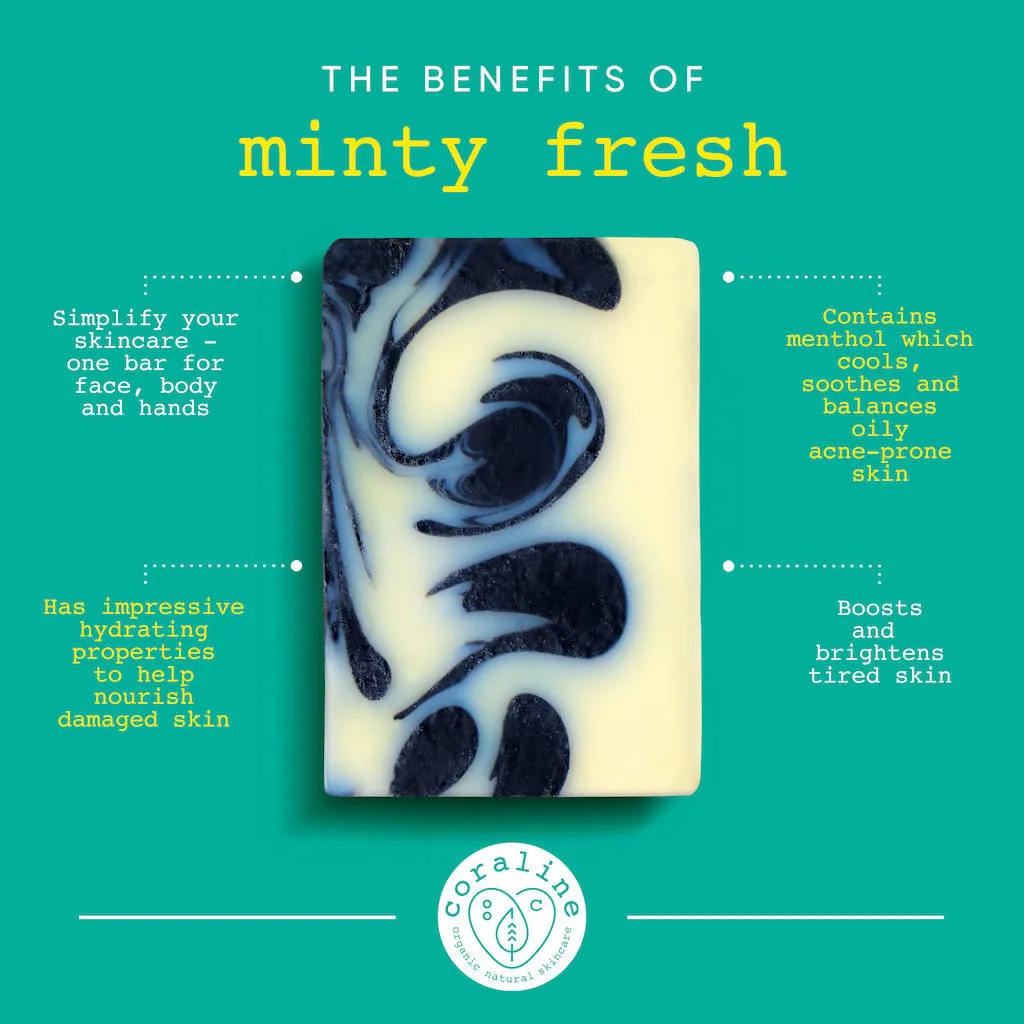 Minty Fresh - Organic Peppermint, Lemon and Activated Charcoal Soap Bar