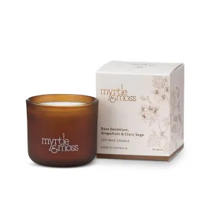 Myrtle and Moss Rose Geranium, Grapefruit & Clary Sage Mini Candle