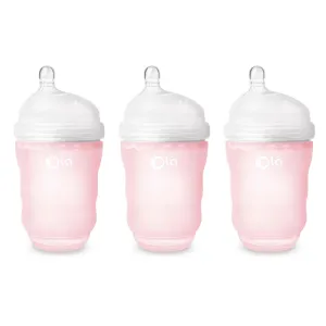 OlaBaby Silicone Gentle Bottle 240ml 3pk Rose