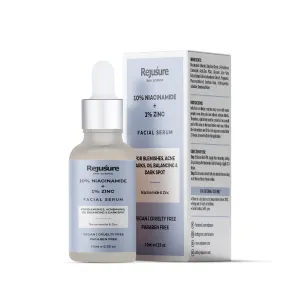 Rejusure 10% Niacinamide   1% Zinc Face Serum - Blemish | Oil Balancing & Dark Spot Fade | Men & Women | Cruelty-Free & Dermatologist Tested – 10ml