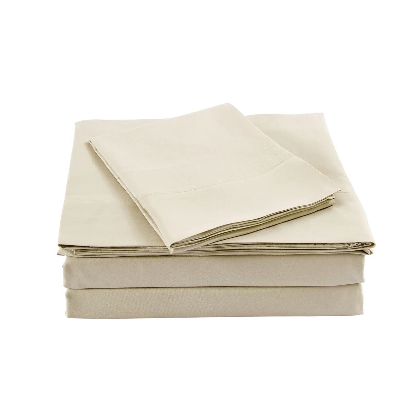 Royal Comfort Bamboo Blended Sheet & Pillowcases Set 1000TC Ultra Soft Bedding - Double - Ivory