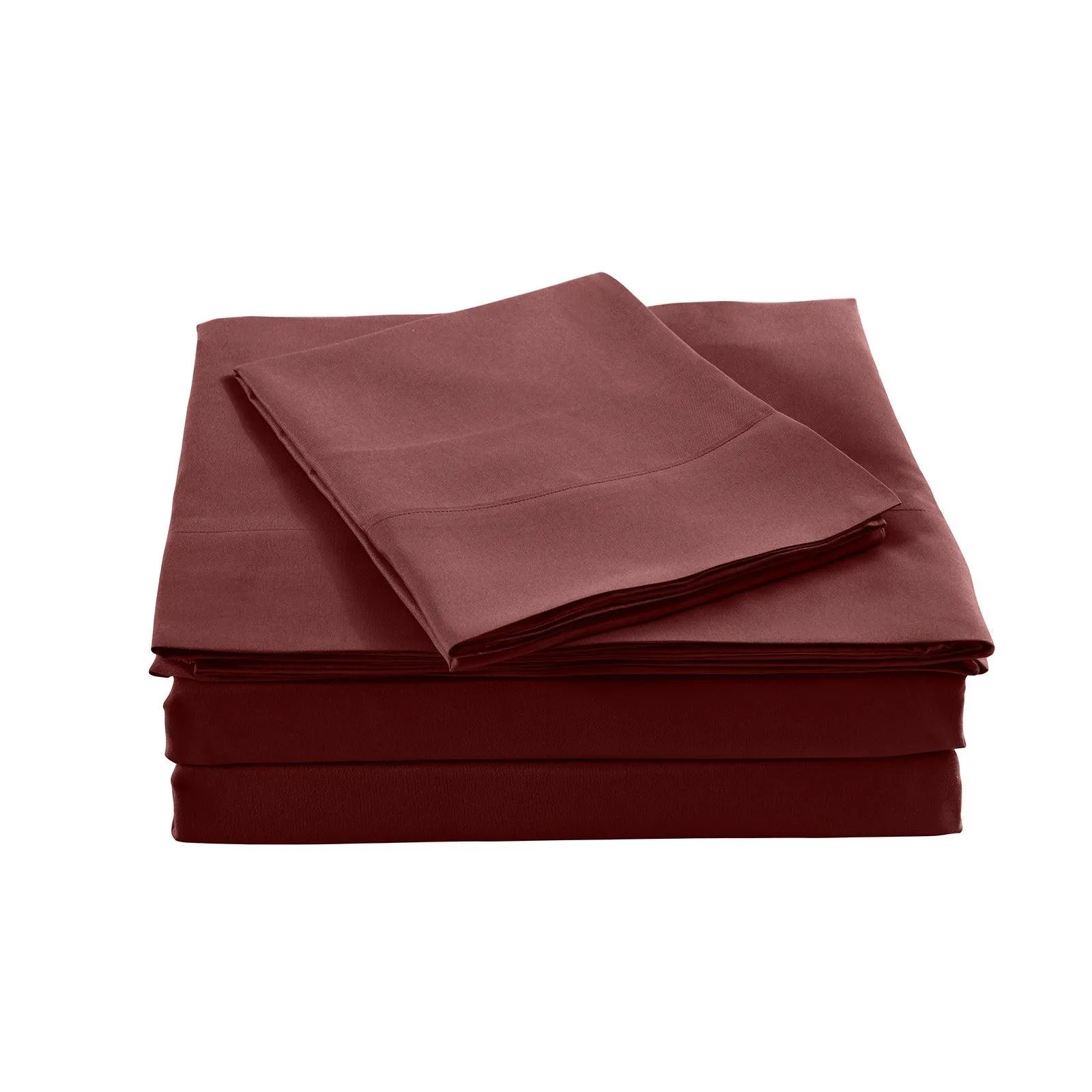 Royal Comfort Bamboo Blended Sheet & Pillowcases Set 1000TC Ultra Soft Bedding - King - Malaga Wine