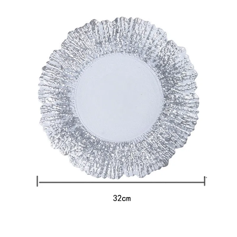 TEEK - Nordic Sun Flower Texture Glass Plate Tableware