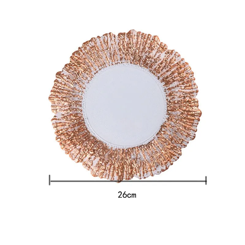 TEEK - Nordic Sun Flower Texture Glass Plate Tableware