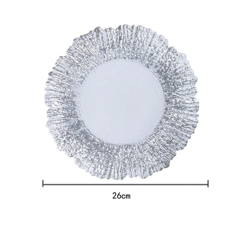 TEEK - Nordic Sun Flower Texture Glass Plate Tableware