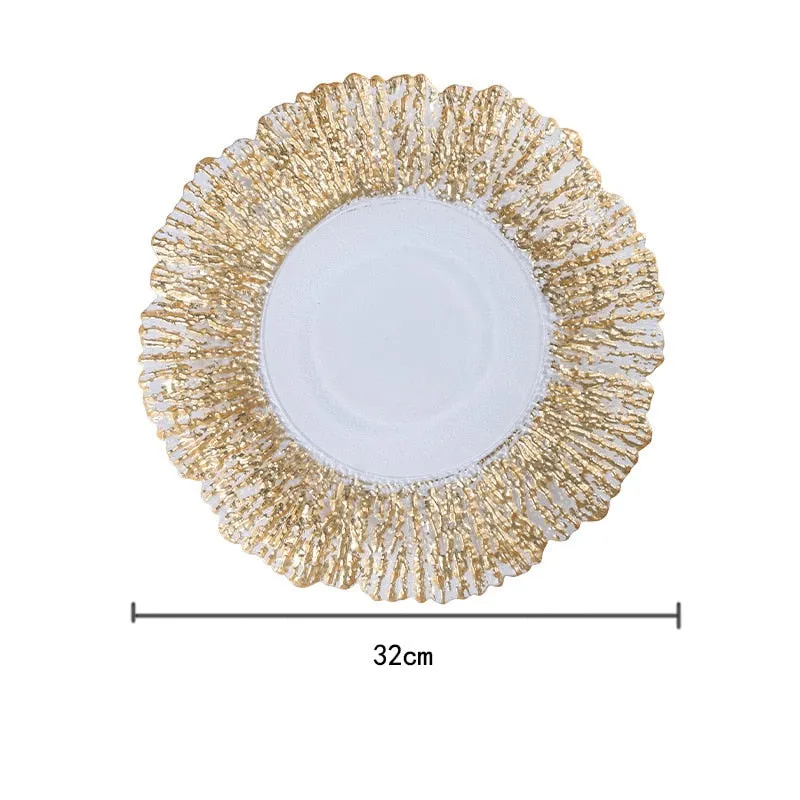 TEEK - Nordic Sun Flower Texture Glass Plate Tableware