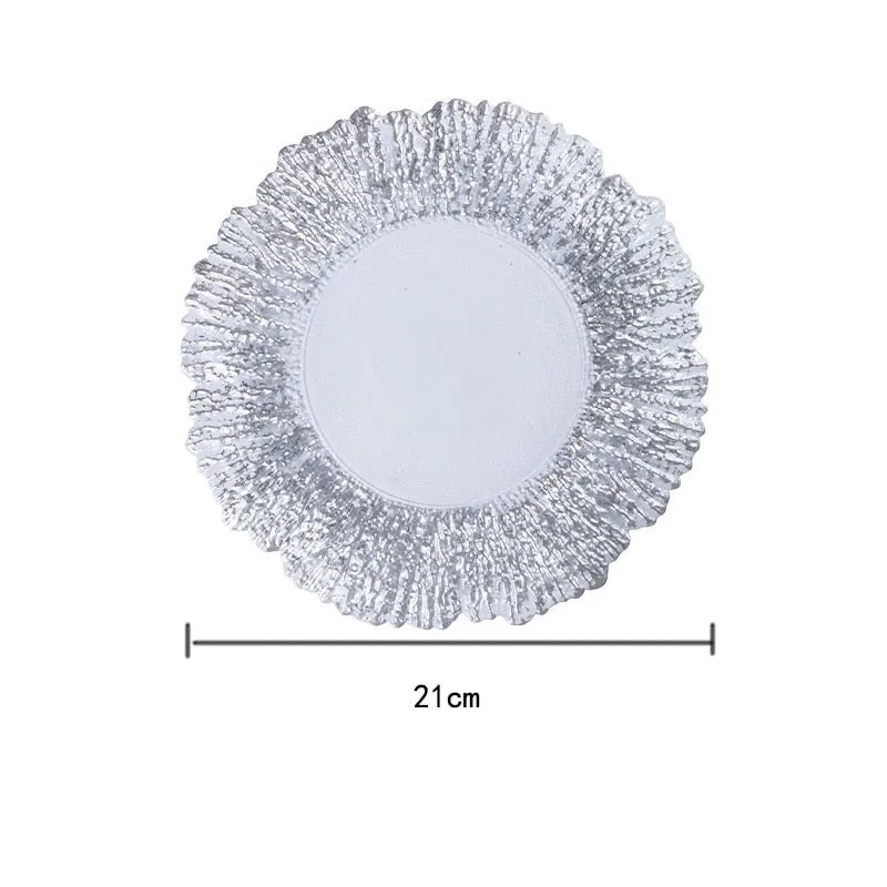 TEEK - Nordic Sun Flower Texture Glass Plate Tableware