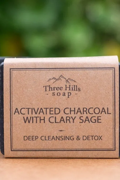 Three Hills Soap Activated Charcoal with Clary Sage