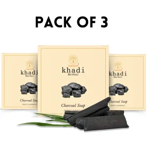 Vagad's Khadi Charcoal Soap (Pack of 3)